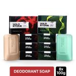 Wild Stone 4 Ultra Sensual and 4 Forest Spice Combo for Men, Pack of 8 (100gm each)
