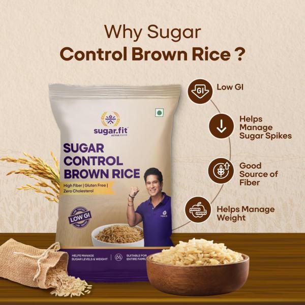 Sugar.fit Sugar Control Low GI Brown Rice, High Fiber & Gluten-Free, 100% Organic and Natural