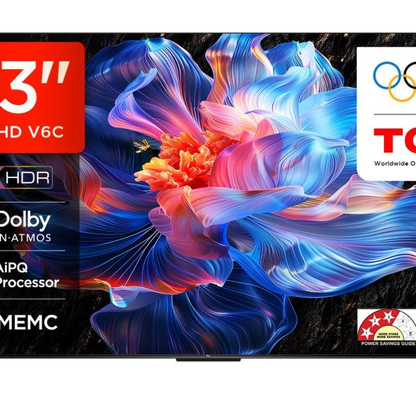 TCL 108 cm (43 inches) Metallic Bezel Less Series 4K Ultra HD Smart LED Google TV 43V6C (Black)
