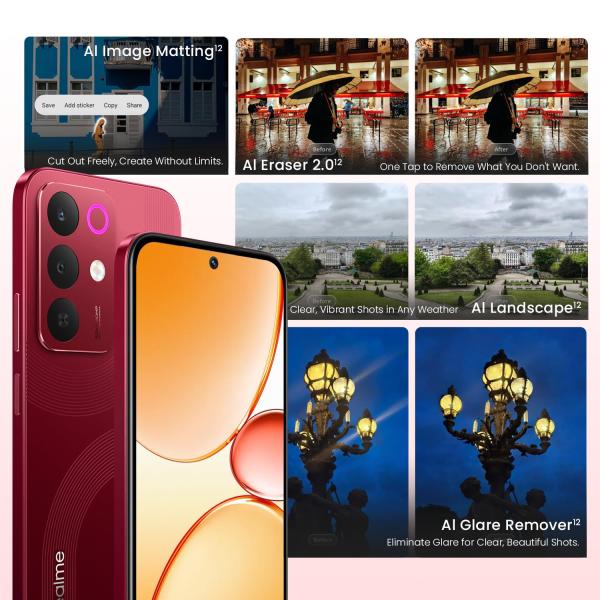 realme 15X 5G Smartphone 8+128GB Maroon Red,