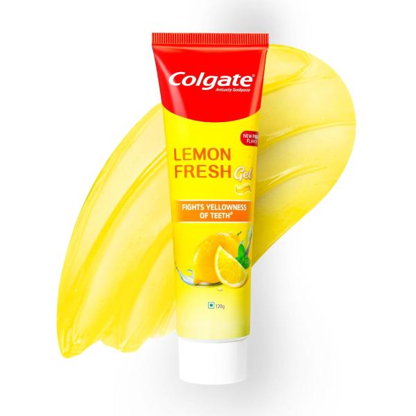 Colgate Lemon Fresh Gel Toothpaste | Tooth Paste Fights Yellowness of Teeth | Colgate Paste Toothpaste with New Fresh Flavor (120gm)