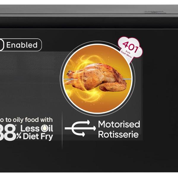 LG 32L Scan to Cook Wi-Fi Enabled Charcoal Convection Healthy Microwave Oven(Motorised Rotisserie for Bar-be-queing at home Diet Fry & 10Year Warranty on Charcoal Heater Black)