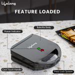 Lifelong LLSM120G Sandwich Griller, Classic Pro 750 W Sandwich Maker with 4 Slice Non-Stick