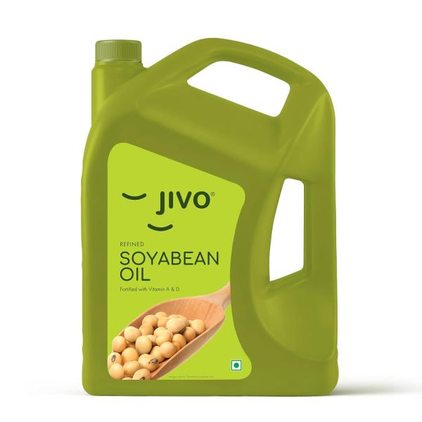 Jivo Cooking Edible Soyabean Oil 5 Litre | High in Omega-6 PUFA