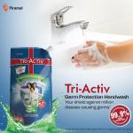 Tri-Activ Liquid Handwash Refill | 750ml x Pack of 3 (2250ml) | Protects From 99.9% Disease Causing Germs