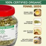 Pure Tree Certified Organic Fennel Seeds | | Glass Jar