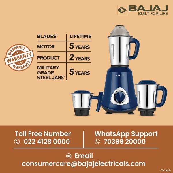 Bajaj Military Series Glamore 800W Mixer Grinder