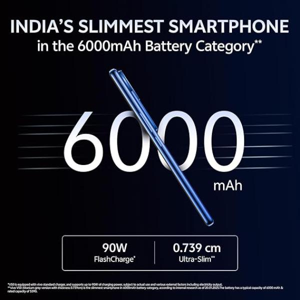 Vivo V50 5G (Starry Night, 12GB RAM, 512GB Storage)