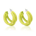  Triple Hoop Earrings Black