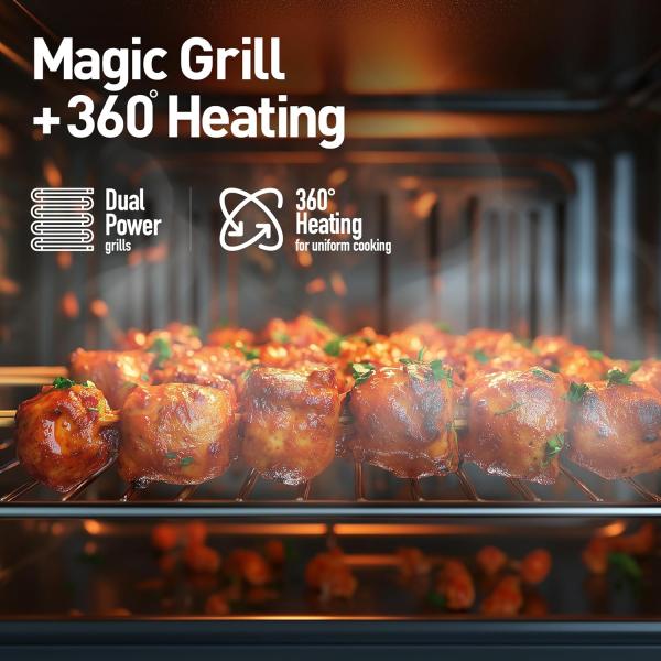 Panasonic 23L Convection Microwave Oven(NN-CT353BFDG,Black Mirror, 360° Heat Wrap, Magic Grill)