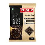 Pushp Brand Whole Black Pepper | 500 g Pouch | Natural Kali Mirch whole