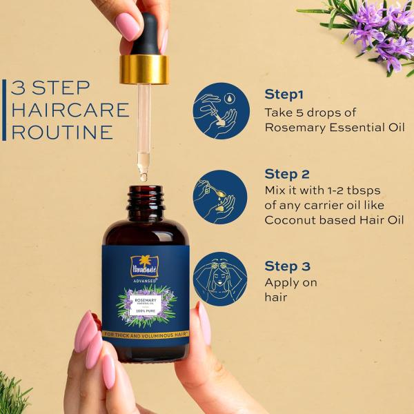 Parachute Advansed Rosemary Essential Oil | 100% Pure | for Thick & Voluminous Hair |