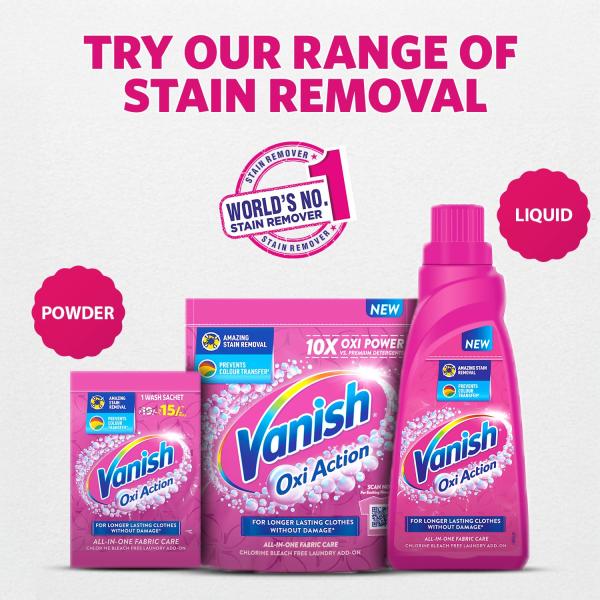 Vanish All in One Liquid Detergent Booster - 800 ml | Removes Stains, Whitens Whites and Brightens Colors