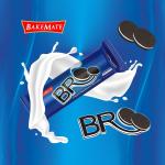 BakeMate BRO Choco Sandwich Cream Biscuits - Combo Pack of 12 (100g Each) | Vanilla Cream Biscuit