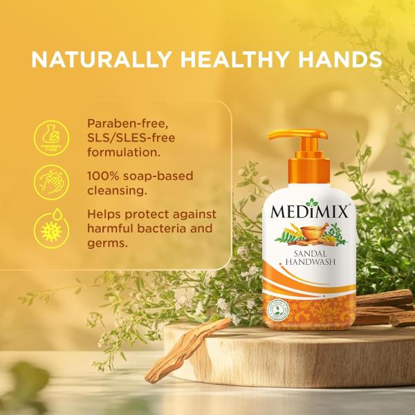 Medimix Sandal Liquid Handwash 500g Bottle (1 + 1 Combo Pack) | Ideal for Germ