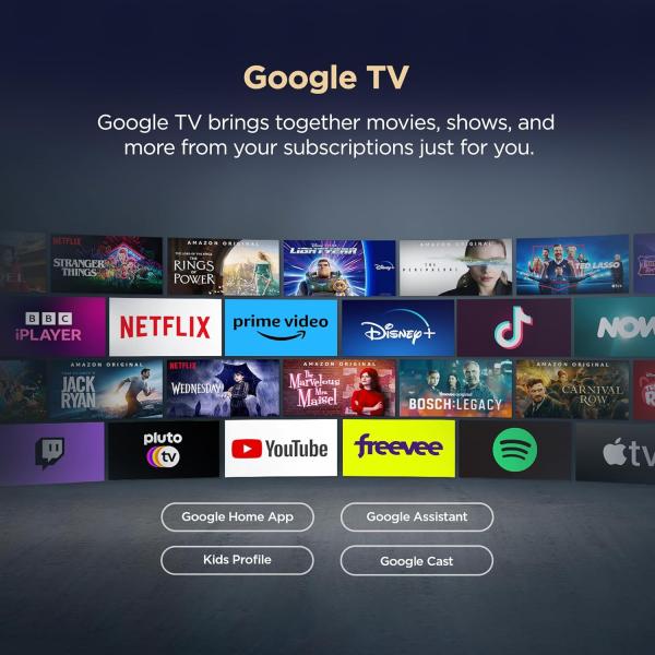 TCL 108 cm (43 inches) Metallic Bezel Less Series 4K Ultra HD Smart LED Google TV 43V6C (Black)