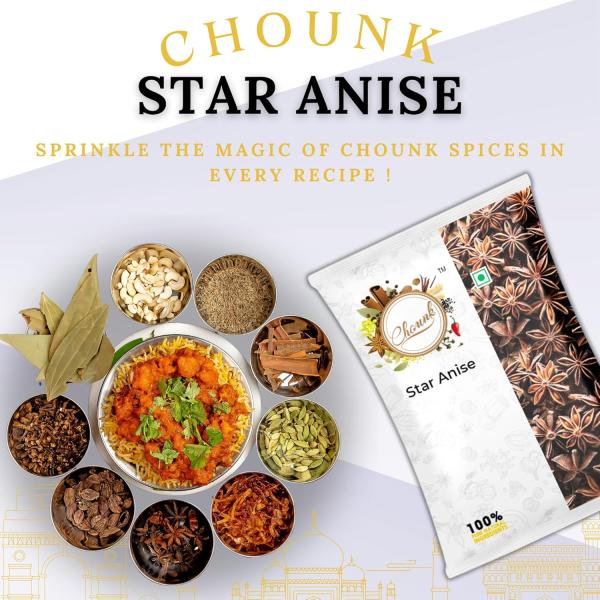 Chounk Natural Star Anise 100g (Pack of 1) | Spices Whole Chakri Phool