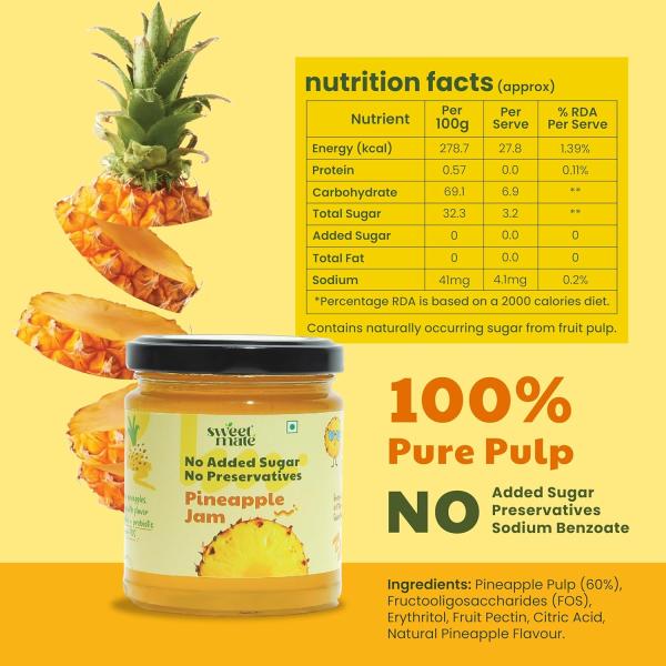 Pineapple Jam for Kids and Adults - (220g) | 100% Pure No Added Sugar