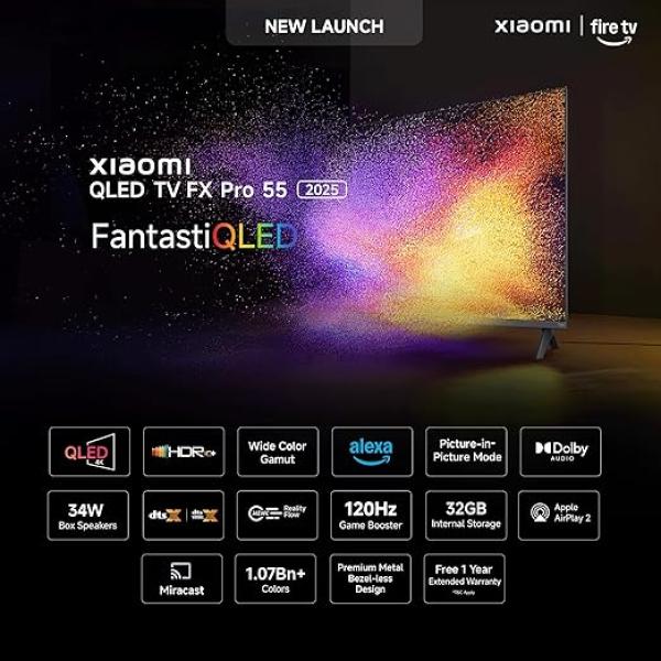 Xiaomi 138 cm (55 inch) FX Pro QLED Ultra HD 4K Smart Fire TV L55MB-FPIN