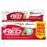 Dabur Red Paste - India's No.1 Ayurvedic Paste, Provides Protection Plaque Removal, Toothache, Yellow Teeth, Bad Breath- 800g (200gm*4)