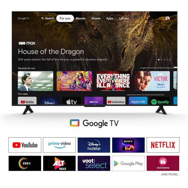 TCL 126 cm (50 inches) Metallic Bezel-Less, FHD Smart QLED Google TV 50S5K