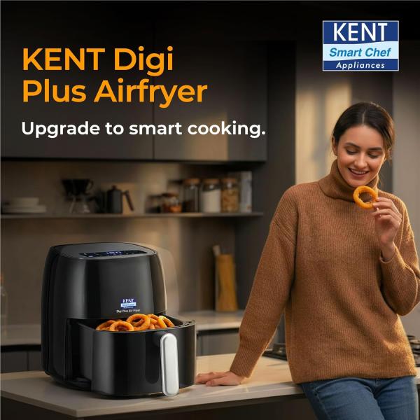 KENT Digi Plus Air Fryer | 4L Capacity & 1300W | Fry, Grill, Roast & Bake