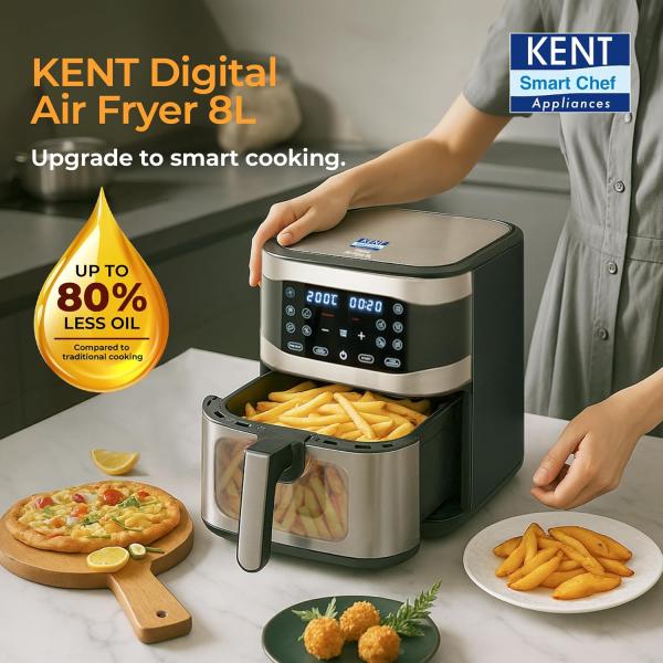 KENT Digital Air Fryer 8L | 1700W | Bake, Grill & Roast |