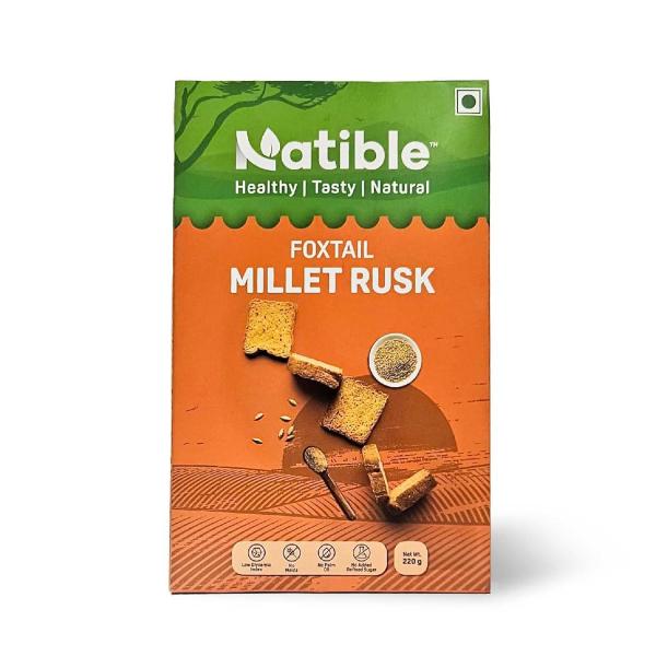 Natible Foxtail Millet Rusk I Healthy Diet Toast I No Maida No Refined Sugar I