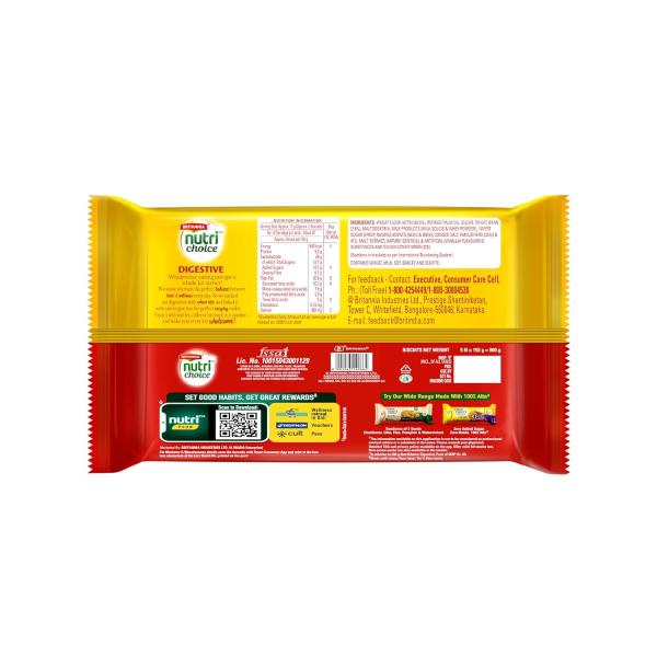 Britannia NutriChoice Digestive High Fibre Biscuits | 0% Maida