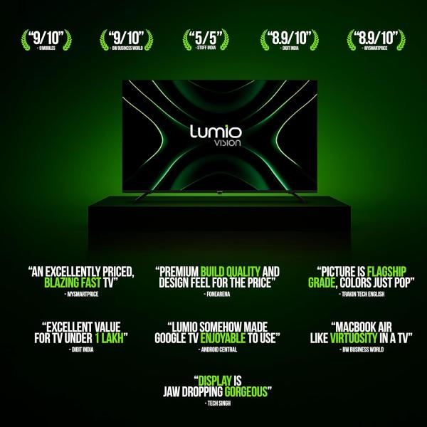 Lumio Vision 7 109 cm (43 inches) 4K Ultra-HD Smart QLED TV FTW1-ADSG