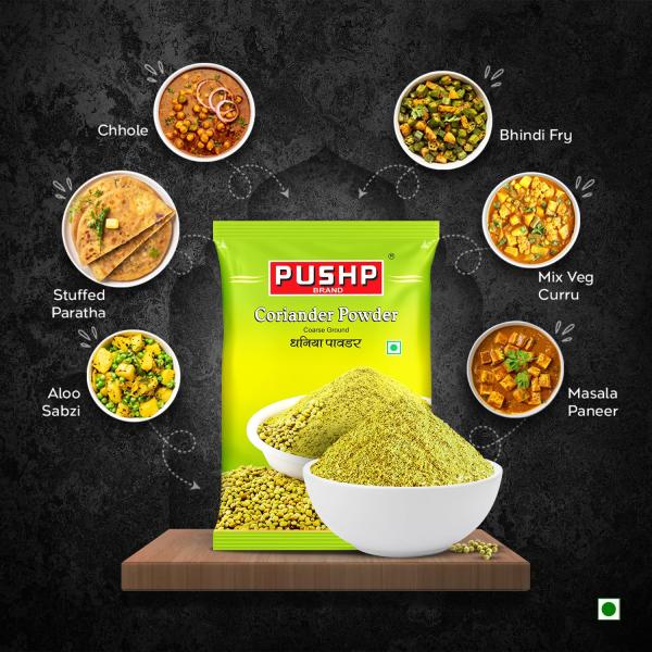Pushp Brand Natural Coriander Powder Pouch 500 Gram (Pack Of 1)