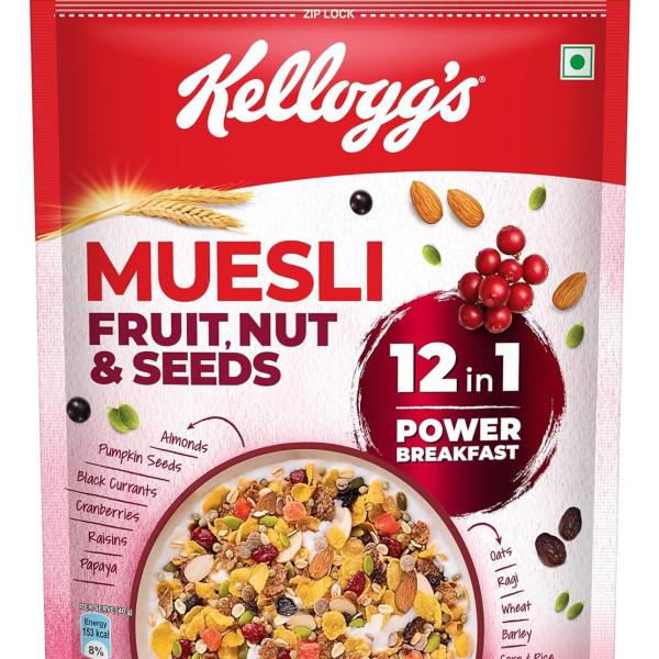 Kellogg's Muesli Fruit Nut & Seeds | 12-In-1 Power Breakfast | India'S No 1 Muesl
