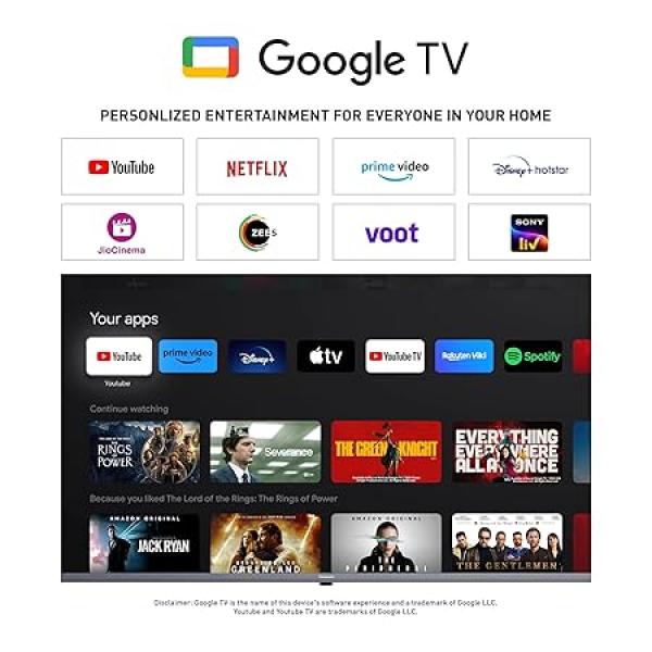 Panasonic 108 cm (43 inches) 4K Ultra HD Smart LED Google TV TH-43MX740DX (Black, 4K Color Engine, HDR 10, Dolby Digital, Chromecast Built-in)