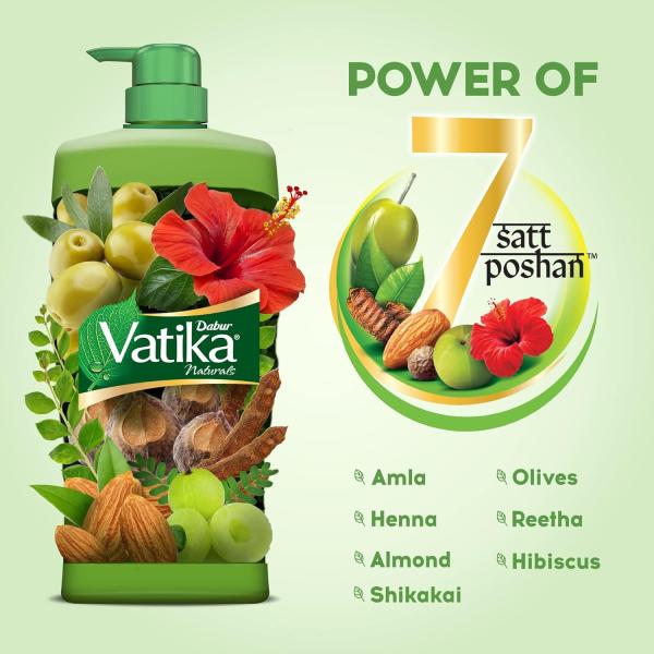 Dabur Vatika Naturals Health Shampoo - 640 ml | 7 Natural Herb Extracts | Contains Henna, Amla & Hibiscus