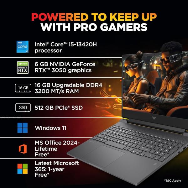 HP Victus, 13th Gen Intel Core i5-13420H, 6GB RTX 3050, 16GB DDR4