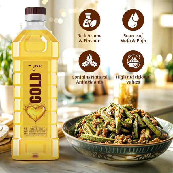 Jivo Gold Refined Oil Perfect Blend of Rice Bran & Sunflower Oil