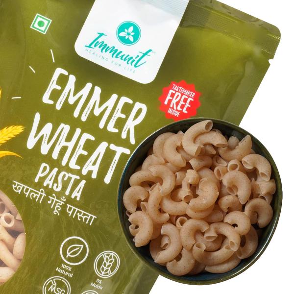 Immunit No Maida Khapli (Emmer) Wheat Pasta | Vegan, Not Fried, No MSG, No Preservatives