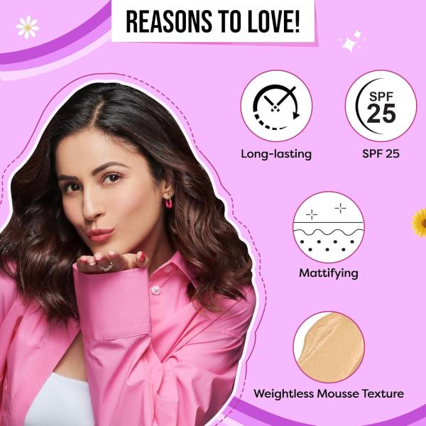 SUGAR POP Liquid Mousse Foundation - 05 Fig | Buildable Coverage | Matte Finish | All Skin Types