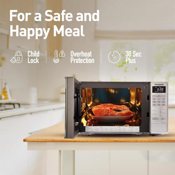 Panasonic 20L Solo Microwave Oven (NN-ST26JMFDG, Silver, 51 Auto Menus)