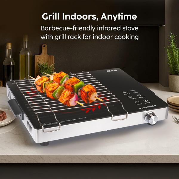 Glen 2200W Infrared Cooktop Stove with Grill Rack for Barbecue,