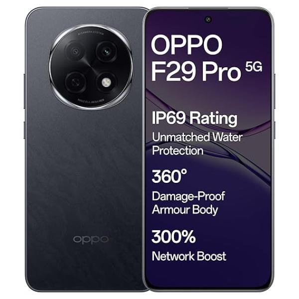 OPPO F29 Pro 5G (Granite Black, 8GB RAM, 128GB Storage) with No Cost EMI/Additional Exchange Offers