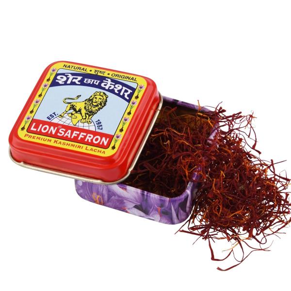 LION BRAND SAFFRON Original Kashmir Lacha Saffron/Kesar/Keshar (Certified Grade A) for Biryani, Beauty, Improved Health and Tilak (Pack of 1 (1gram))