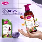 DABUR Fem Fruity Squash Soft & Safe Handwash - 1500Ml | Germ Protection | Enriched With Goodness Of Coconut Milk & Vitamin E | Long Lasting Fragrance