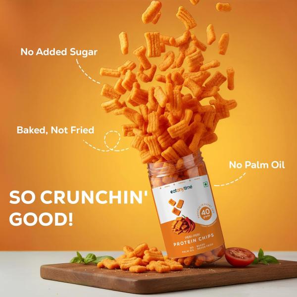 Eat Anytime - Multigrain Protein Chips, Peri Peri | 40 g protein per pack