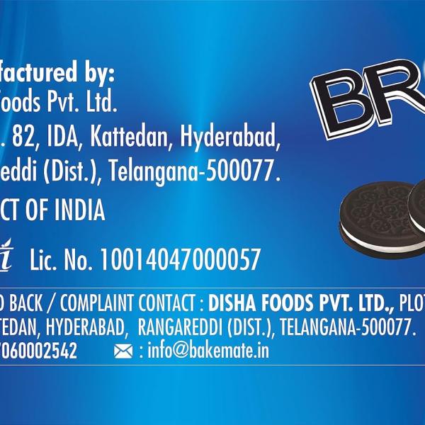 BakeMate BRO Choco Sandwich Cream Biscuits - Combo Pack of 12 (100g Each) | Vanilla Cream Biscuit