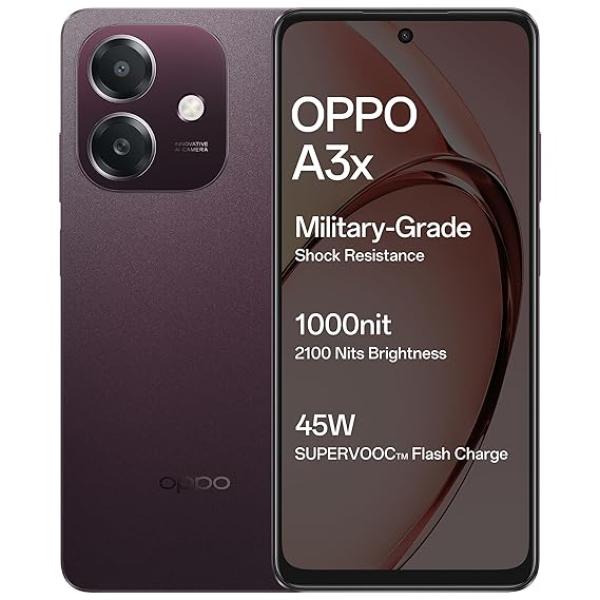 OPPO A3X 4G (Nebula Red, 4GB RAM, 64GB Storage)