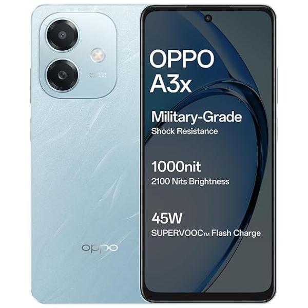 OPPO A3X 4G (Ocean Blue, 4GB RAM, 64GB Storage)