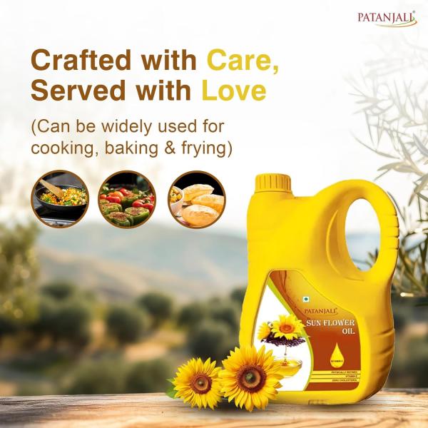 Patanjali Fortified Sunflower Oil Cold Pressed Cooking oil suitable for Cooking