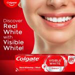 Colgate Visible White Toothpaste, Teeth Whitening Starts in 1 week, Safe on Enamel, Stain Removal Tooth Paste and Minty Flavour for Fresh Breath (100g + 20g)
