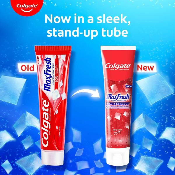 Colgate Max Fresh Toothpaste, Red Gel Paste with Menthol For Tooth Decay Prevention, Cavity Protection,